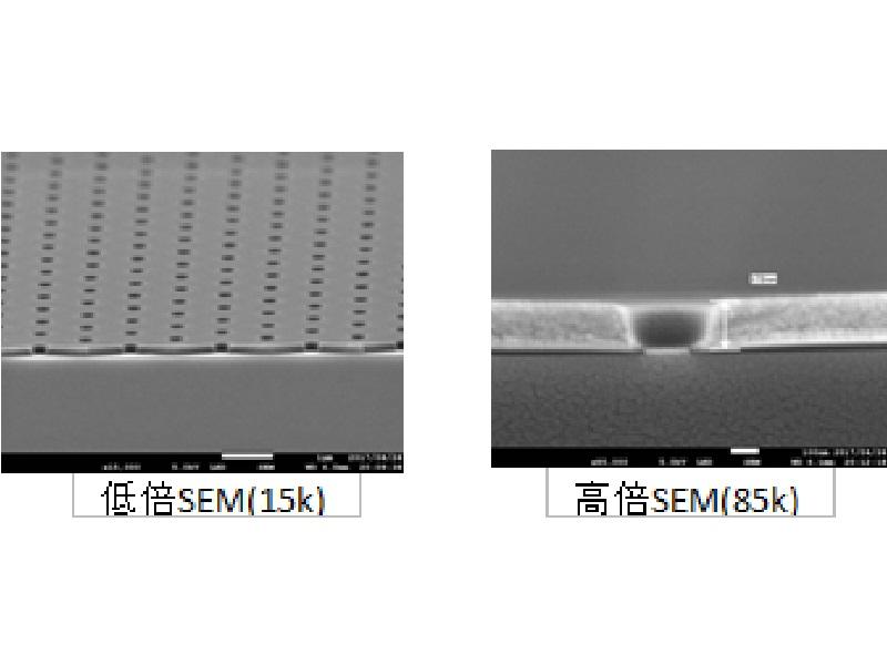 写真⑥:ナノインプリント処理後の断面SEM像