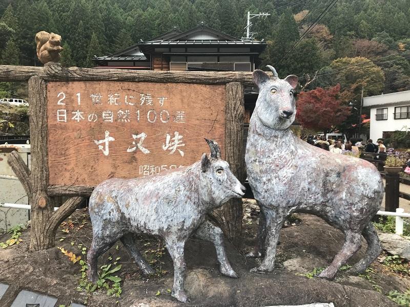 大間ダムアクセス入口寸又峡のモニュメント