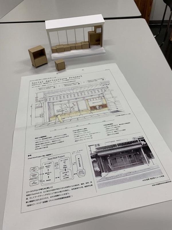 学生たちによる模型づくりと企画シート