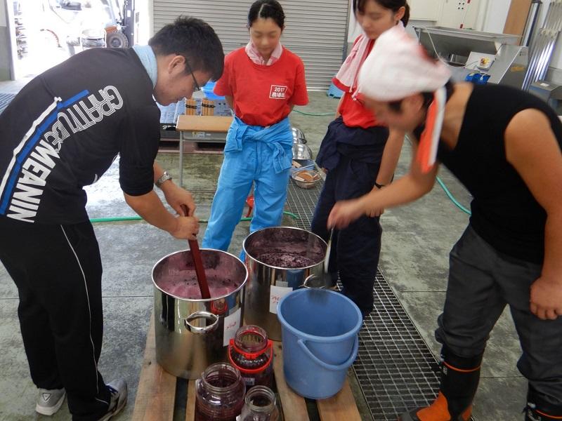 圧搾前のブドウ果汁