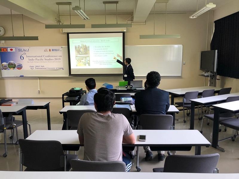 GLOBAL COMPETENCY EDUCATION MEIJO代表大口真史の発表様子。　　
