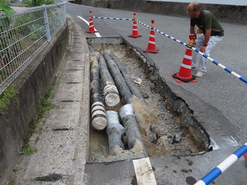 写真６：地域熱供給のための熱供給パイプの敷設工事の状況