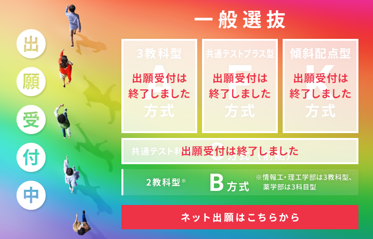 一般選抜 2教科型B方式 出願受付中