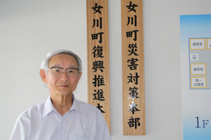 1960年4月に入学した遠藤さん（2011年8月、宮城県女川町役場で