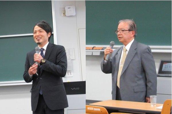 東京農工大学の吉田教授（左）とジェイファーマ株式会社の遠藤代表取締役