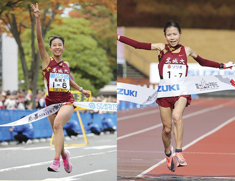 日本選手権10,000mに出場する荒井選手（左）、小林選手（右）