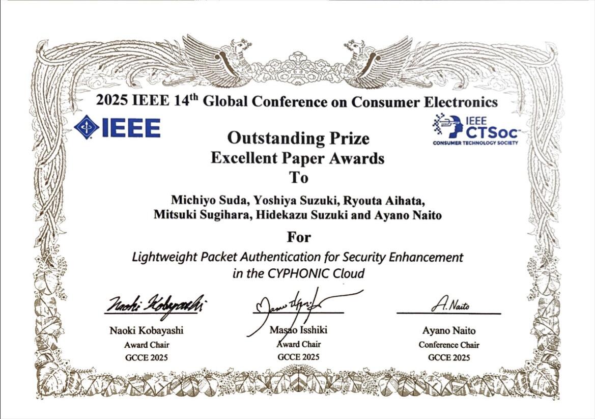 ①Excellent Paper Awards Outstanding Prize